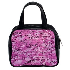 Pink Camouflage Army Military Girl Classic Handbag (two Sides) by snek