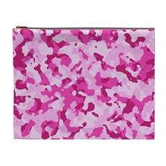 Standard Pink Camouflage Army Military Girl Funny Pattern Cosmetic Bag (xl) by snek