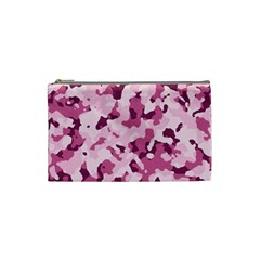 Standard Violet Pink Camouflage Army Military Girl Cosmetic Bag (small) by snek