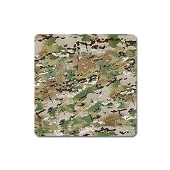 Wood Camouflage Military Army Green Khaki Pattern Square Magnet by snek