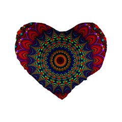 Kaleidoscope Mandala Pattern Standard 16  Premium Heart Shape Cushions