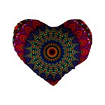 Kaleidoscope Mandala Pattern Standard 16  Premium Heart Shape Cushions Front