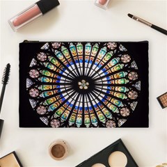 Stained Glass Cathedral Rosette Cosmetic Bag (large)