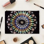 Stained Glass Cathedral Rosette Cosmetic Bag (Large) Front