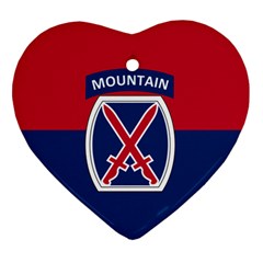 Flag Of United States Army 10th Mountain Division Heart Ornament (two Sides) by abbeyz71