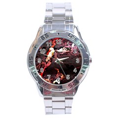 Texture Art Design Pattern Stainless Steel Analogue Watch