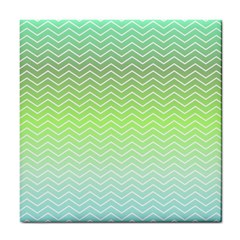 Green Line Zigzag Pattern Chevron Tile Coasters by Alisyart