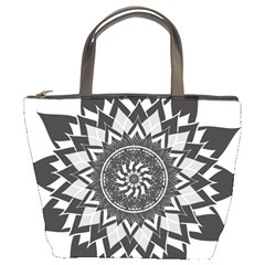 Mandala Flower Lotus Bucket Bag by Alisyart