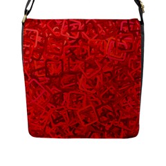 Red Pattern Technology Background Flap Closure Messenger Bag (l) by Mariart