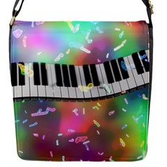 Piano Keys Music Colorful Flap Closure Messenger Bag (s) by Mariart