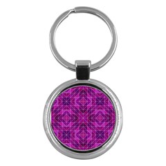 Purple Triangle Pattern Key Chains (round)  by Alisyart