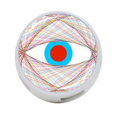 Line Art Geometric Design Line 4-port Usb Hub (one Side)