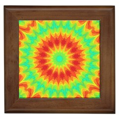 Kaleidoscope Background Red Yellow Framed Tiles by Mariart
