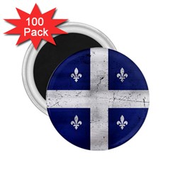 Flag Quebec Drapeau Grunge Fleur De Lys Blue And White 2 25  Magnets (100 Pack)  by Quebec