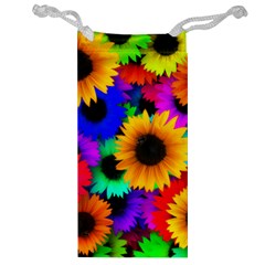 Sunflower Colorful Jewelry Bag by Mariart