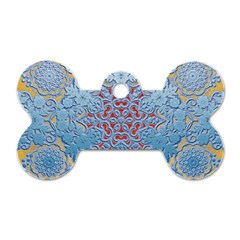 Pattern Background Pattern Dog Tag Bone (one Side)