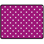 Fuschia Polka Dot Fleece Blanket (Medium)  60 x50  Blanket Front