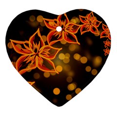 Flowers Background Bokeh Leaf Heart Ornament (two Sides) by Mariart