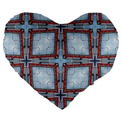Pattern Cross Geometric Shape Large 19  Premium Flano Heart Shape Cushions