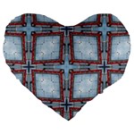 Pattern Cross Geometric Shape Large 19  Premium Flano Heart Shape Cushions Front