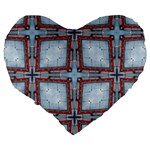 Pattern Cross Geometric Shape Large 19  Premium Flano Heart Shape Cushions Back