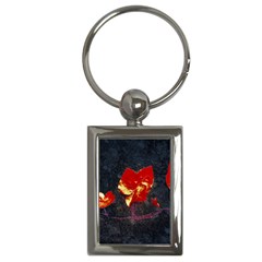 Grunge Floral Collage Design Key Chains (rectangle)  by dflcprintsclothing