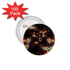 Library Tunnel Books Stacks 1 75  Buttons (100 Pack) 