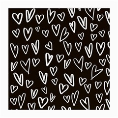 White Hearts - Black Background Medium Glasses Cloth by alllovelyideas