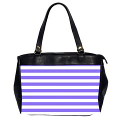 Lilac Purple Stripes Oversize Office Handbag (2 Sides) by snowwhitegirl