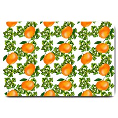 Citrus Tropical Orange White Large Doormat 