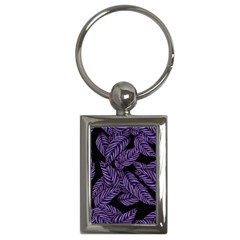 Tropical Leaves Purple Key Chains (rectangle)  by snowwhitegirl