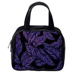 Tropical Leaves Purple Classic Handbag (one Side) by snowwhitegirl