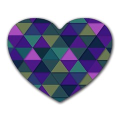 Blue Geometric Heart Mousepads by snowwhitegirl