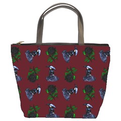 Gothic Girl Rose Red Pattern Bucket Bag by snowwhitegirl