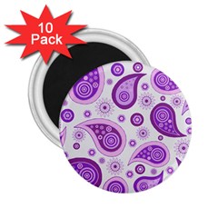 Retro Paisley Purple 2 25  Magnets (10 Pack) 