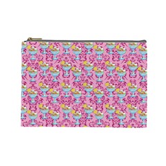 Paisley Pink Sundaes Cosmetic Bag (large) by snowwhitegirl