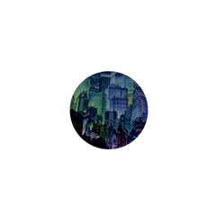 City Night Landmark 1  Mini Buttons