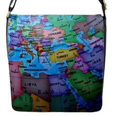 Globe World Map Maps Europe Flap Closure Messenger Bag (s) by Sudhe