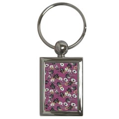 Beautiful Floral Pattern Background Key Chains (rectangle)  by Sudhe