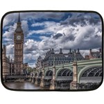 Architecture Big Ben Bridge Buildings Double Sided Fleece Blanket (Mini)  35 x27  Blanket Back