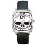 Skull Knife Euclidean Vector Skull Sword Inserted Square Metal Watch Front
