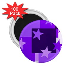 Purple Stars Pattern Shape 2 25  Magnets (100 Pack)  by Alisyart