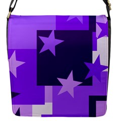 Purple Stars Pattern Shape Flap Closure Messenger Bag (s) by Alisyart