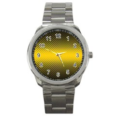 Dot Halftone Pattern Vector Sport Metal Watch by Mariart