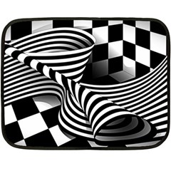 Op Art Black White Drawing Fleece Blanket (mini)
