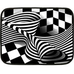 Op Art Black White Drawing Fleece Blanket (Mini) 35 x27  Blanket