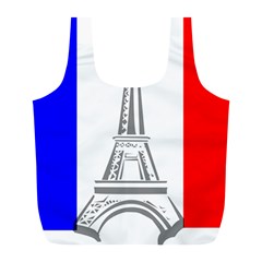 Eiffel Tower France Flag Tower Full Print Recycle Bag (l)