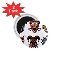 Tribal Masks African Culture Set 1 75  Magnets (10 Pack) 
