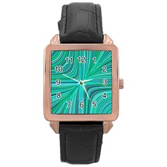Electric Field Art Xxxi Rose Gold Leather Watch 