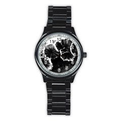 Tree Fungus High Contrast Stainless Steel Round Watch by okhismakingart